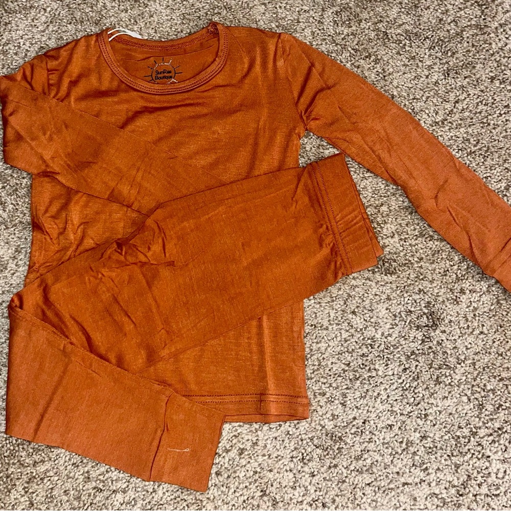 2 piece pajama set- burnt orange